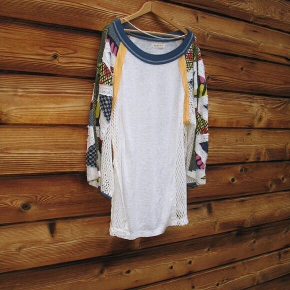 NWT Free People We the Free Serengeti Mixed Media Top - Picture 7 of 13